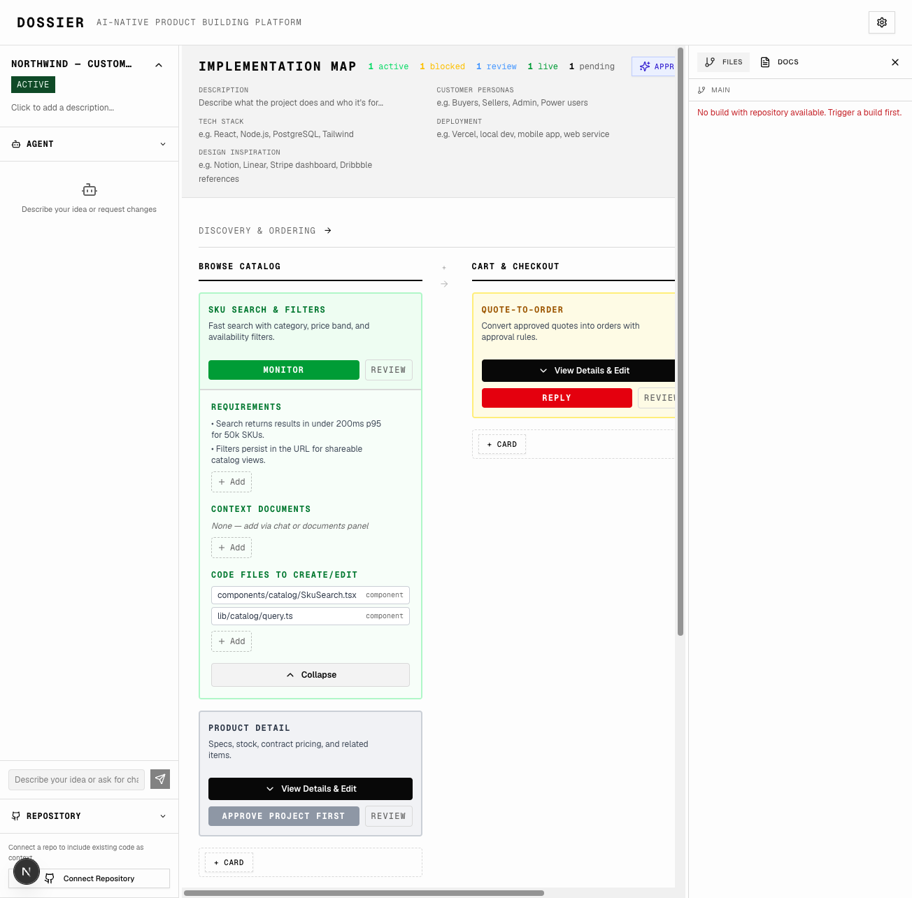 Dossier — Product orchestration for the AI era